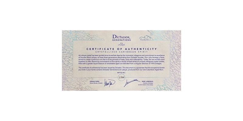 Dictador Generations en Lalique certyficate 1.tif