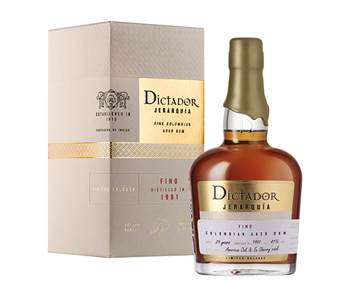 Dictador Jerarquia FINO 29YO 41vol GB plus bottle.png